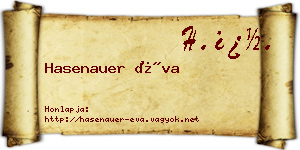 Hasenauer Éva névjegykártya